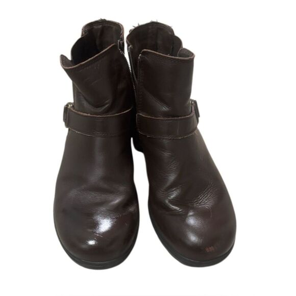 Skechers Metronome Leather Ankle Booties Chocolate Memory Foam Relaxed Fit 8.5 - Picture 2 of 6